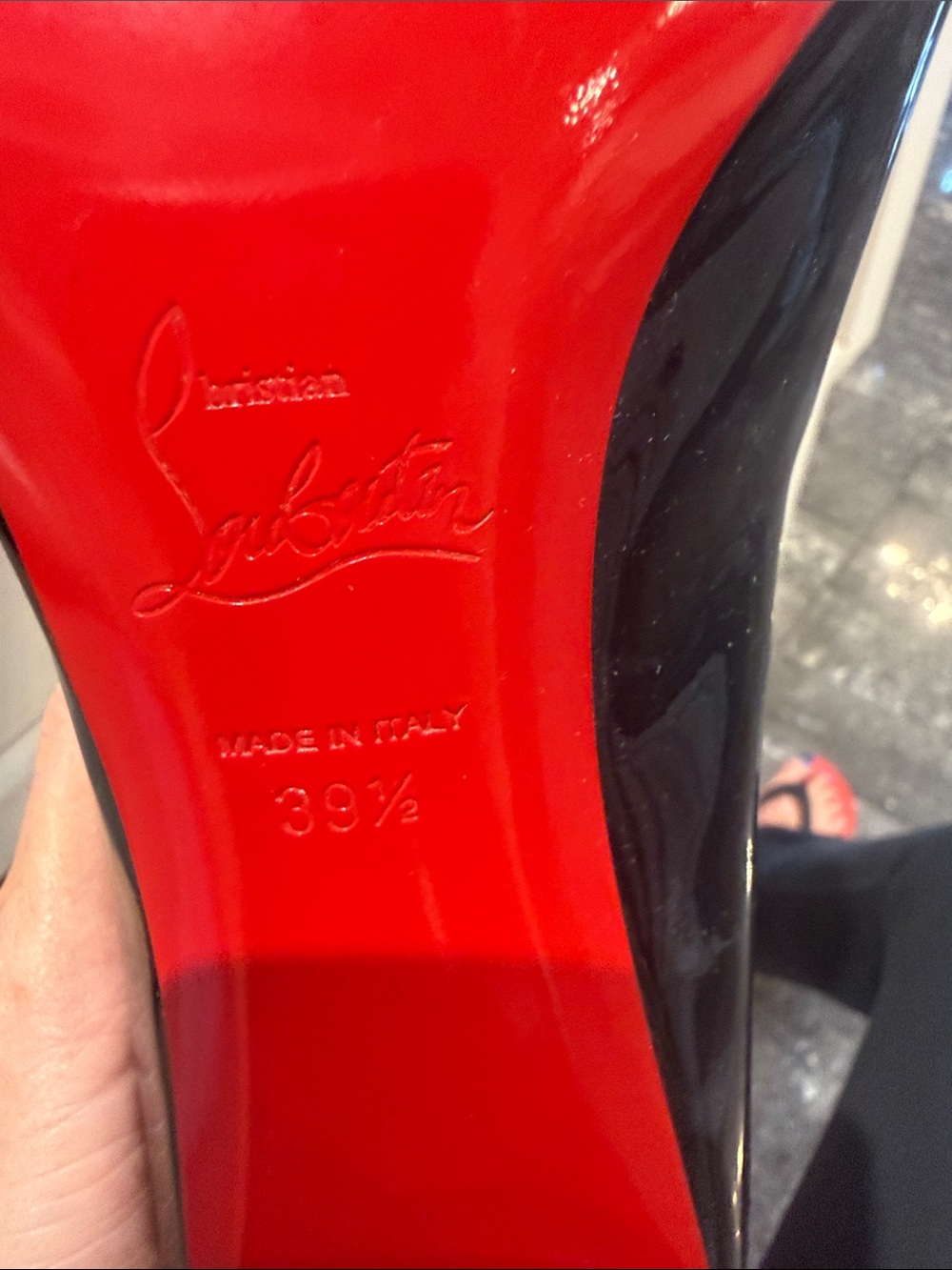Christian Louboutin Miss Sab 55 Black Patent Leather Mid Block pumps - Picture 12 of 12
